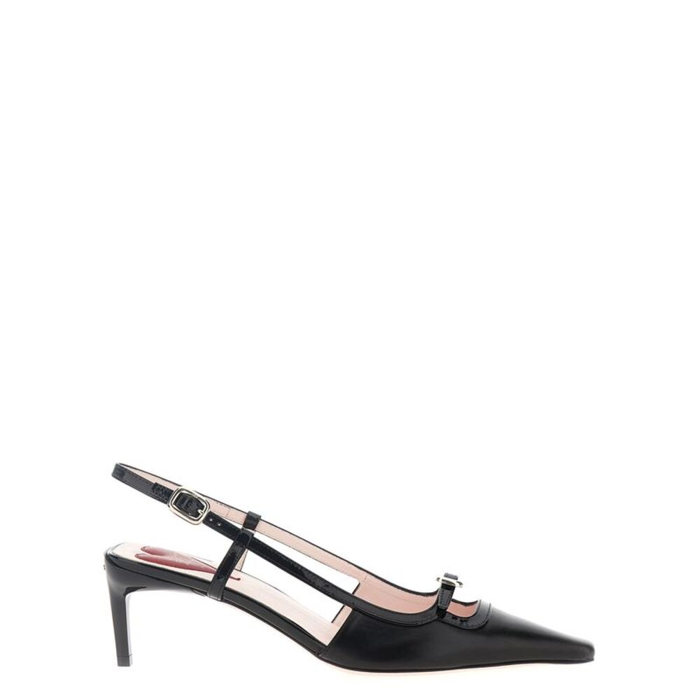 Roger Vivier Black Calfskin Mid Heel Women's Pumps